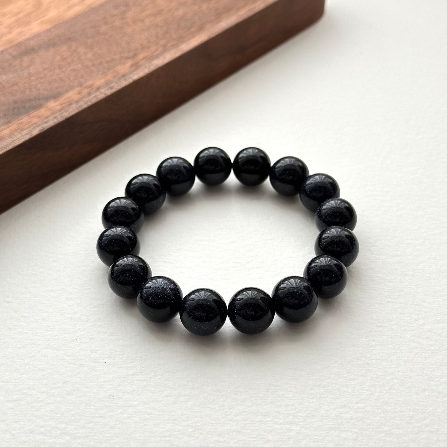 B88 [Starry Night] Blue Sandstone Pure Bead Bracelet