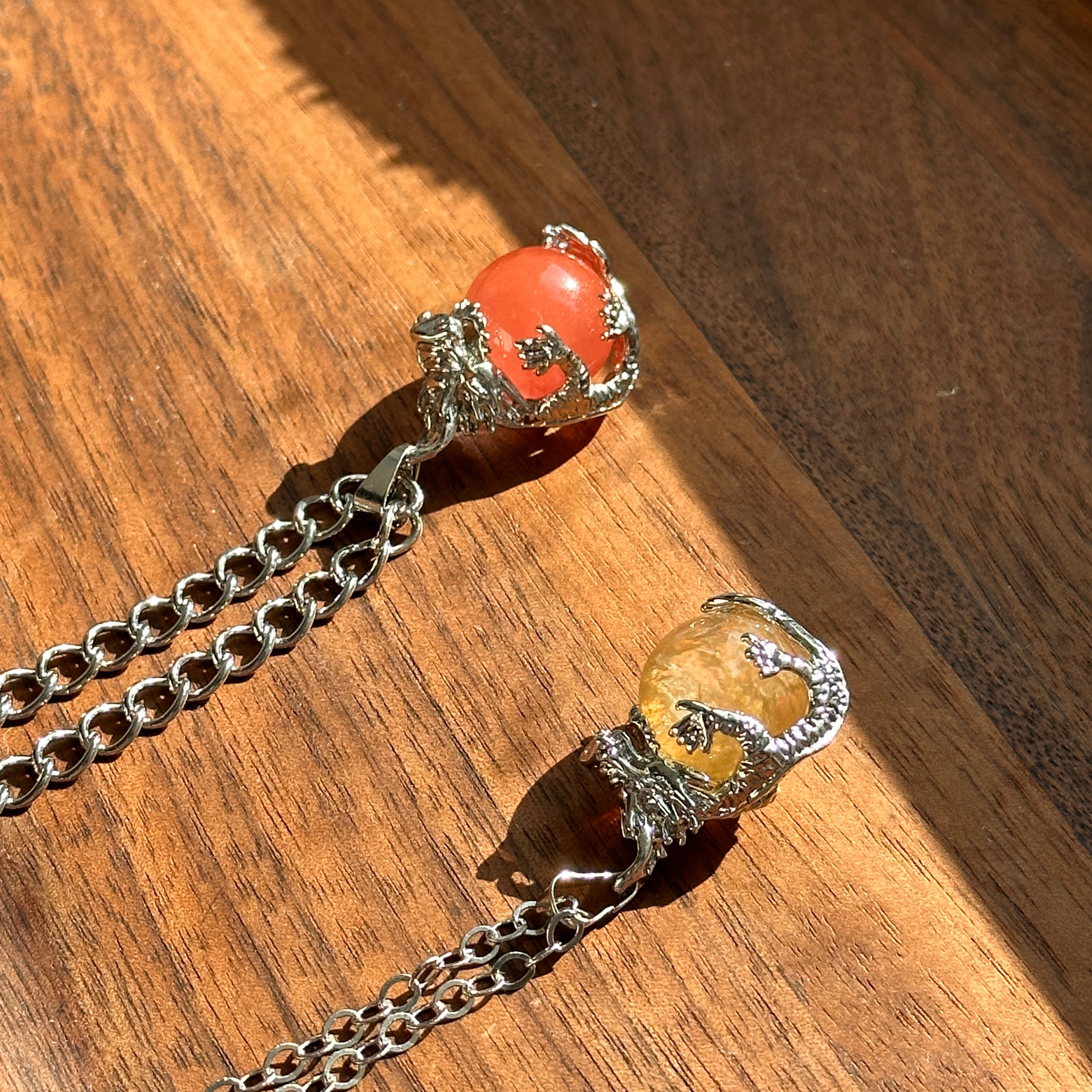 N102 【龍守】金髮晶紅石英頸鏈項鏈