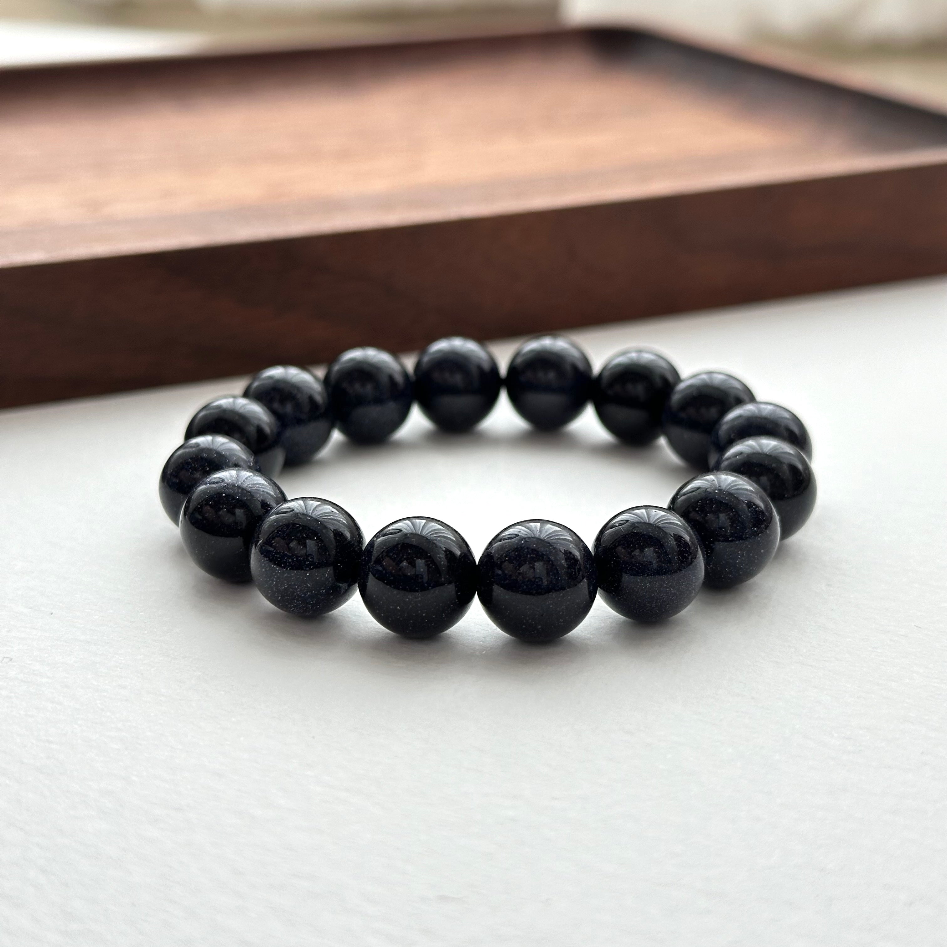 B27 藍砂石純珠手鏈手串