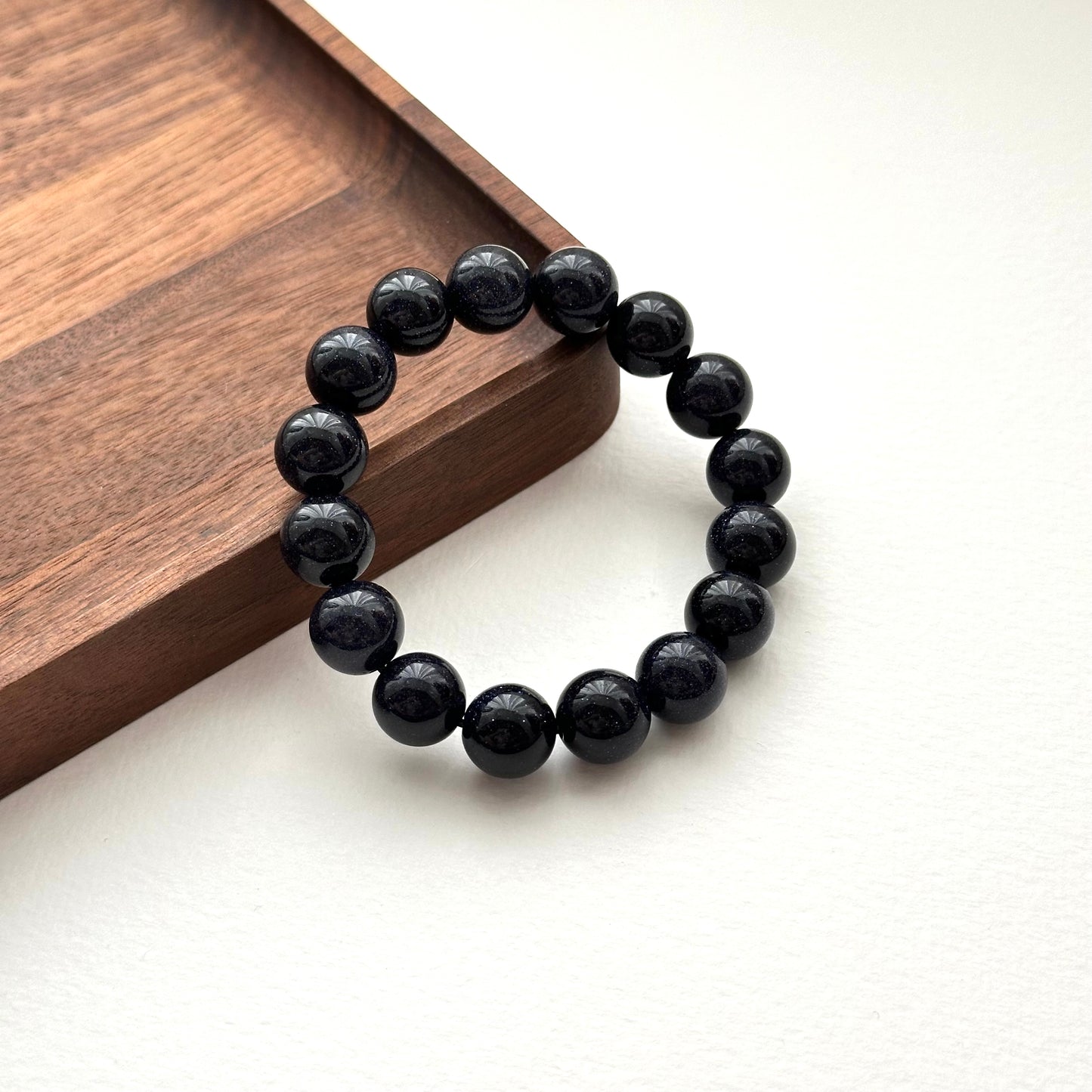 B88 [Starry Night] Blue Sandstone Pure Bead Bracelet