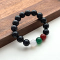 BS260 Blue Sandstone | Red, Green and White Agate Bracelet