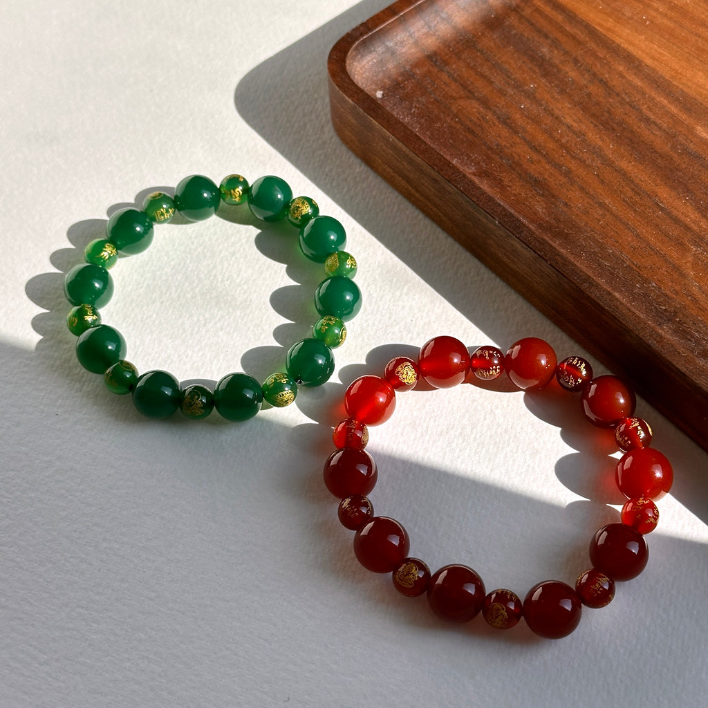 BS273 [Libra Scorpio | October] Opal Blue Glass Bracelet