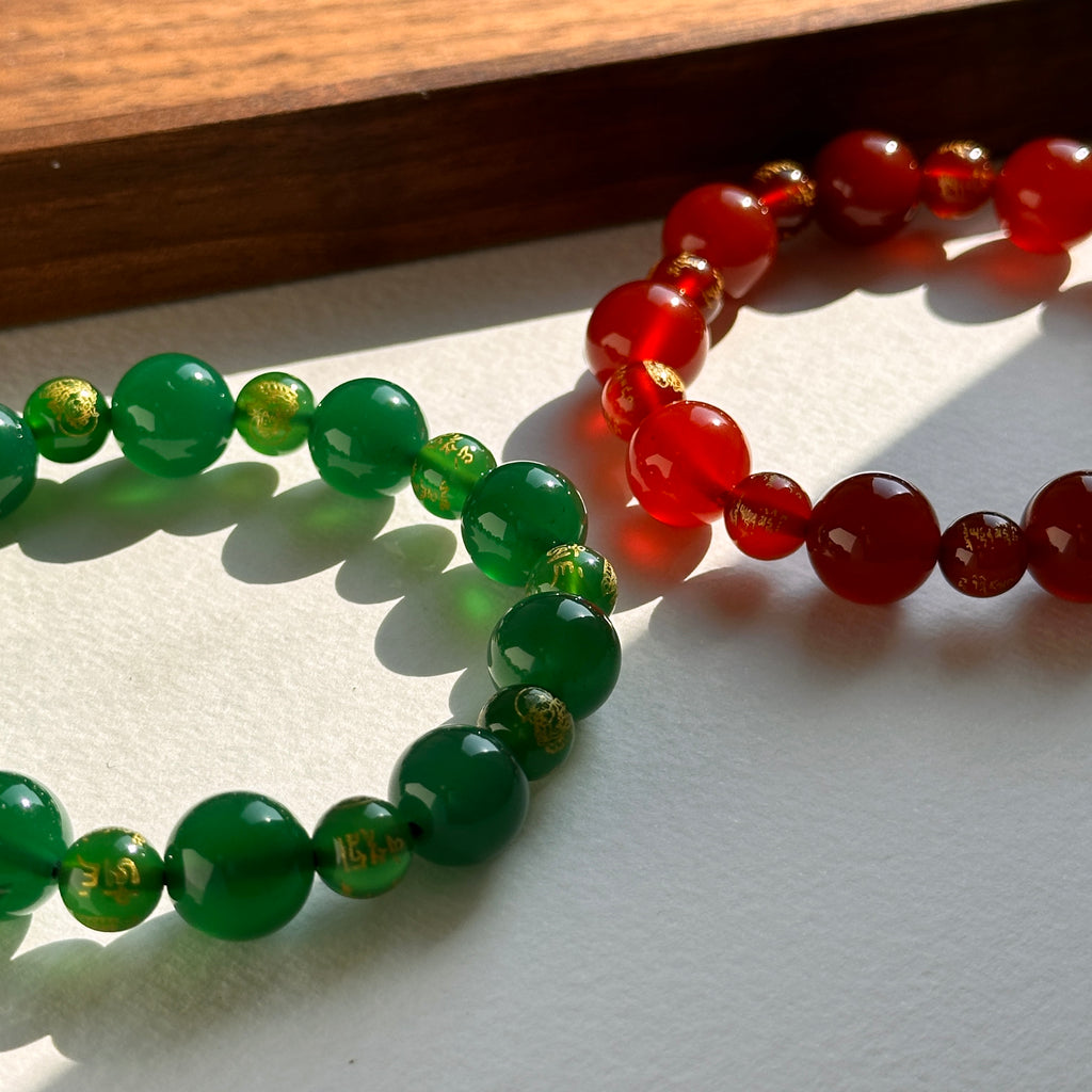 BS273 [Libra Scorpio | October] Opal Blue Glass Bracelet