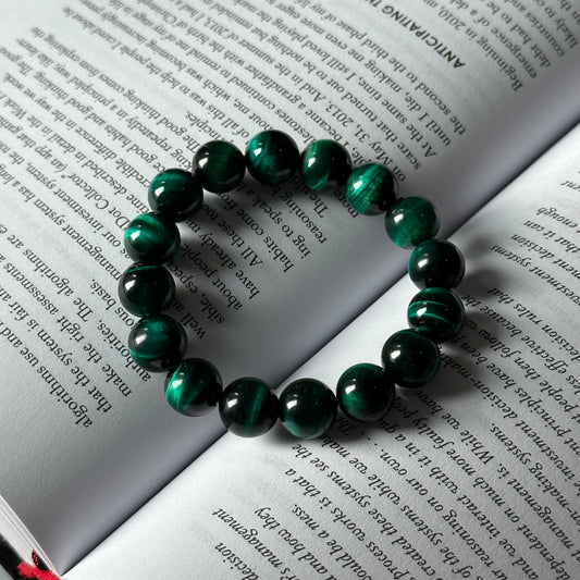 B31 綠虎眼石純珠手鏈手串 Green Tiger-Eye Bracelet