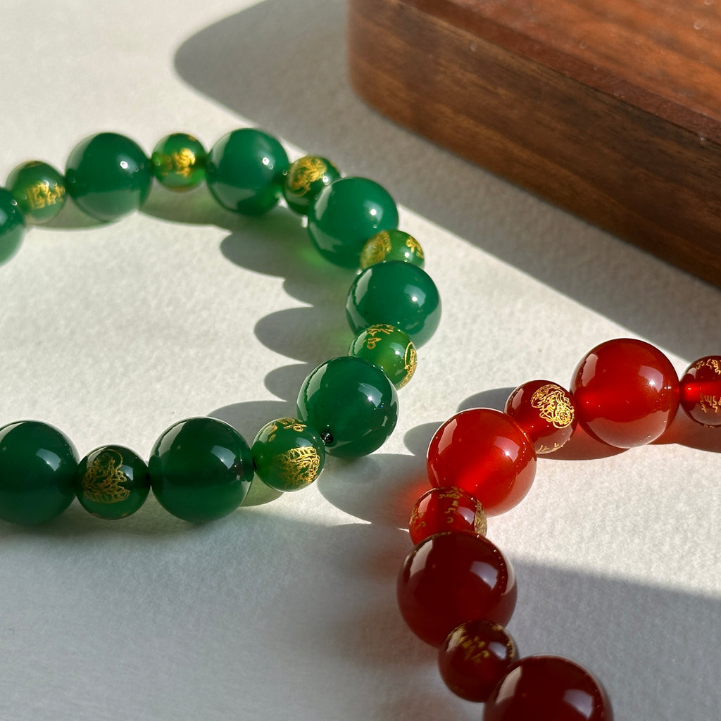 BS273 [Libra Scorpio | October] Opal Blue Glass Bracelet