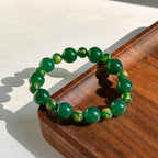 BS273 [Libra Scorpio | October] Opal Blue Glass Bracelet