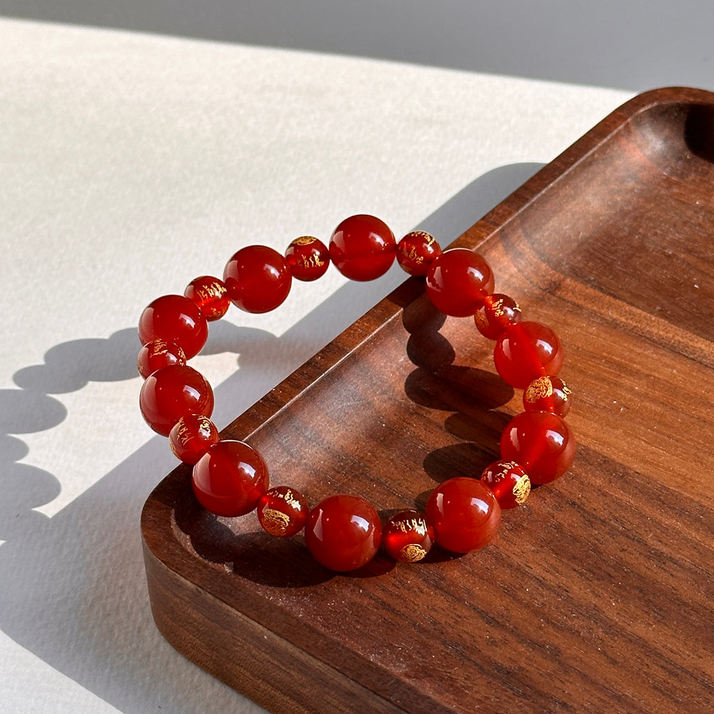 BS273 [Libra Scorpio | October] Opal Blue Glass Bracelet