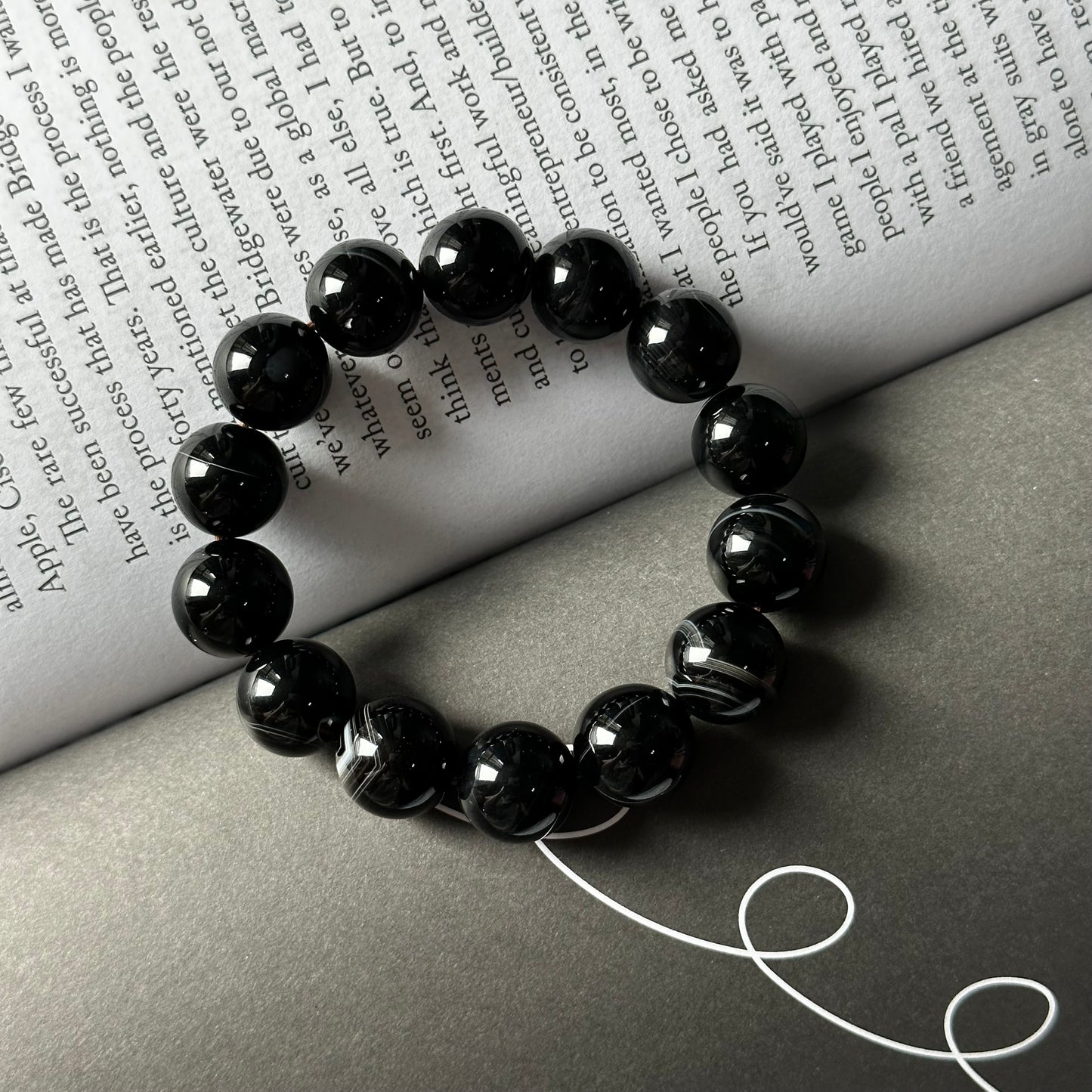 B11 黑瑪瑙純珠手鏈手串 Black Agate Bracelet