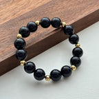 BS255【星夜】藍砂石簡約鍍金手鏈手串