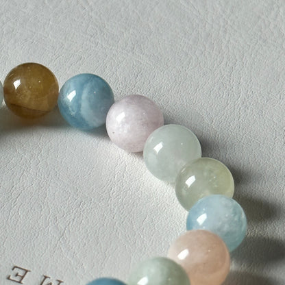 B03 【牡羊金牛座|4月誕生石】摩根石純珠手鏈手串 Morganite Bracelet