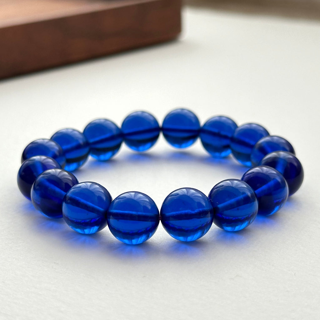 B88 【夜藍月琉璃】皇家夜藍月亮琉璃純珠手鏈手串