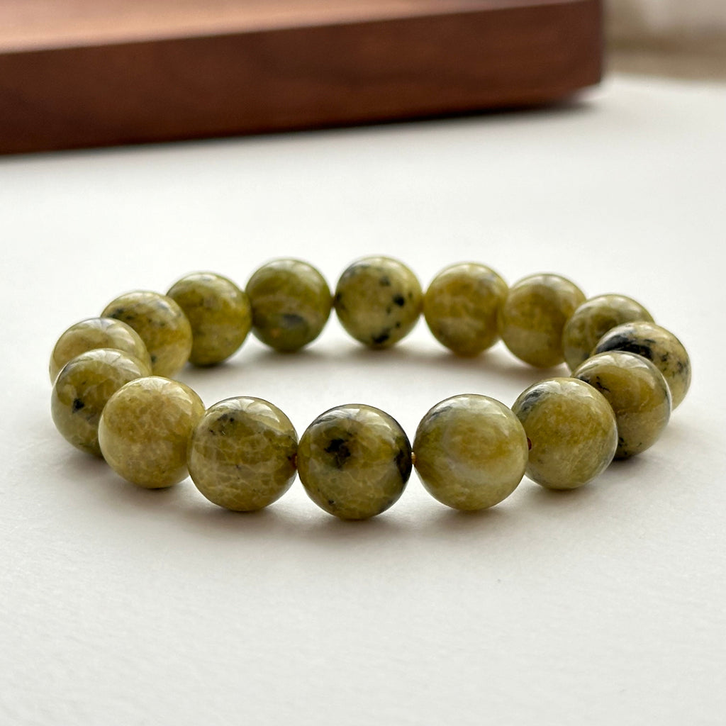 B91 蛇紋石純珠手鏈手串