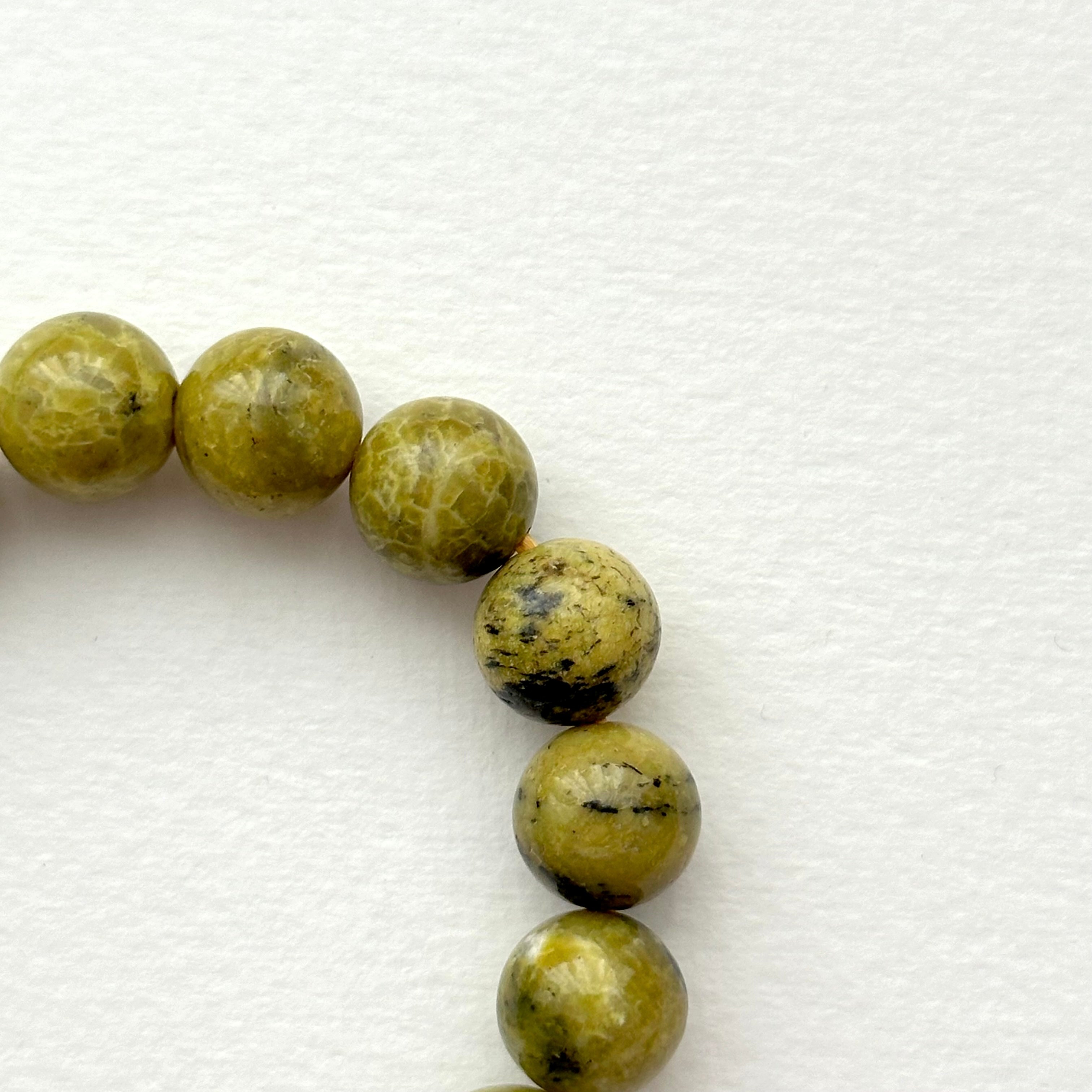 B91 蛇紋石純珠手鏈手串