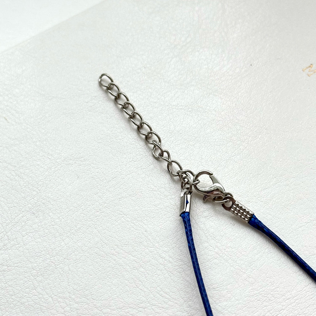 N96 [Self-Clarification] Blue Lace Stone | Teardrop | Round Silver Plated | Necklace