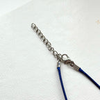 N96 [Self-Clarification] Blue Lace Stone | Teardrop | Round Silver Plated | Necklace