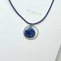 N96 [Self-Clarification] Blue Lace Stone | Teardrop | Round Silver Plated | Necklace