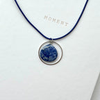 N96 [Self-Clarification] Blue Lace Stone | Teardrop | Round Silver Plated | Necklace