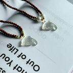 N4 Goldstone with White Cat's-Eye Dolphin Necklace