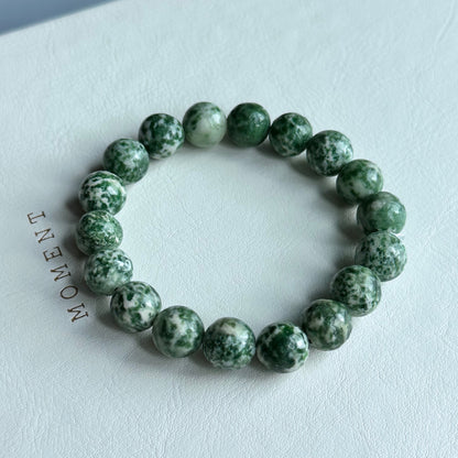 B23 綠點石純珠手鏈手串 Green Spot Jasper Bracelet