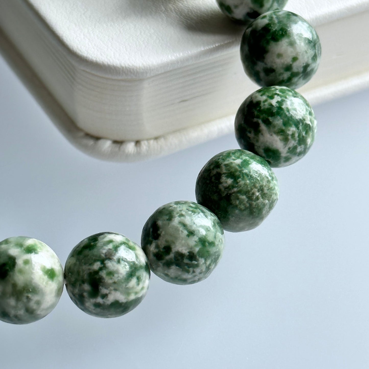 B23 綠點石純珠手鏈手串 Green Spot Jasper Bracelet