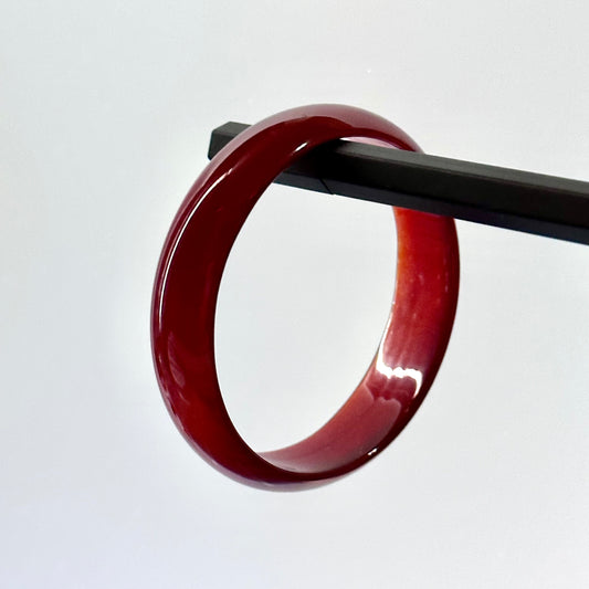 BB1 純色不顯紋 | 天然紅瑪瑙 薄手鐲手鈪 Red Agate Bangle Bracelet