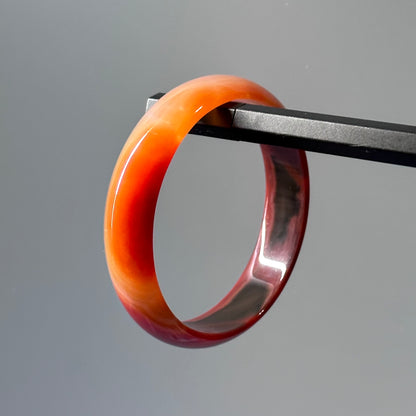 BB2 淺色顯紋 | 天然紅瑪瑙 薄手鐲手鈪 Red Agate Bangle Bracelet