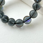 BS264 [Dark Blue Moon Glass] Dark Moon Glass Rose Quartz Bracelet
