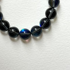 BS264 [Dark Blue Moon Glass] Dark Moon Glass Rose Quartz Bracelet