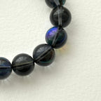 BS264 [Dark Blue Moon Glass] Dark Moon Glass Rose Quartz Bracelet