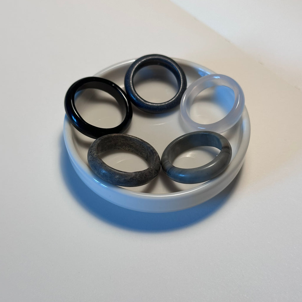 R04 Dark Grey Granite Ring (can be matched with 925 silver necklace)