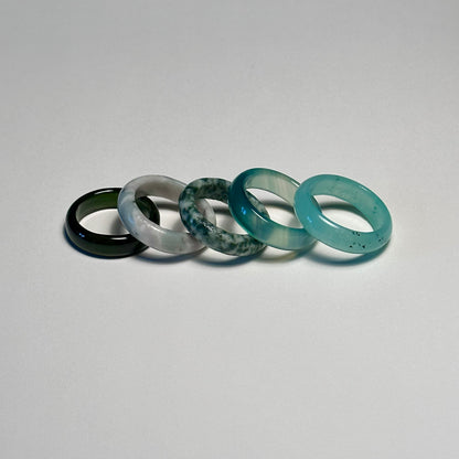 R08 綠瑪瑙介指戒指  Green Agate Ring (可配925銀項鏈)