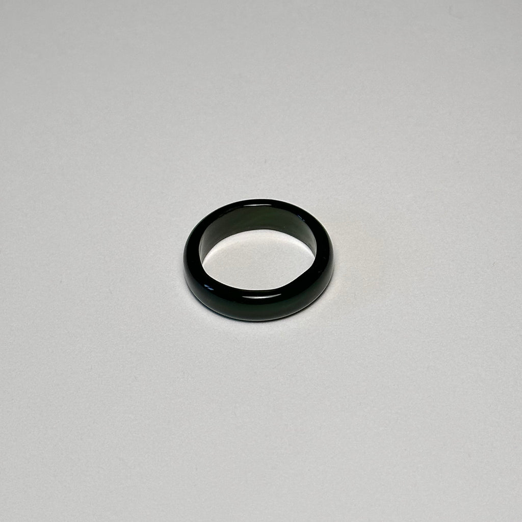 R06 深綠瑪瑙介指戒指 Dark Green Agate Ring (可配925銀頸鏈項鏈)