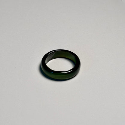 R06 深綠瑪瑙介指戒指 Dark Green Agate Ring (可配925銀項鏈)