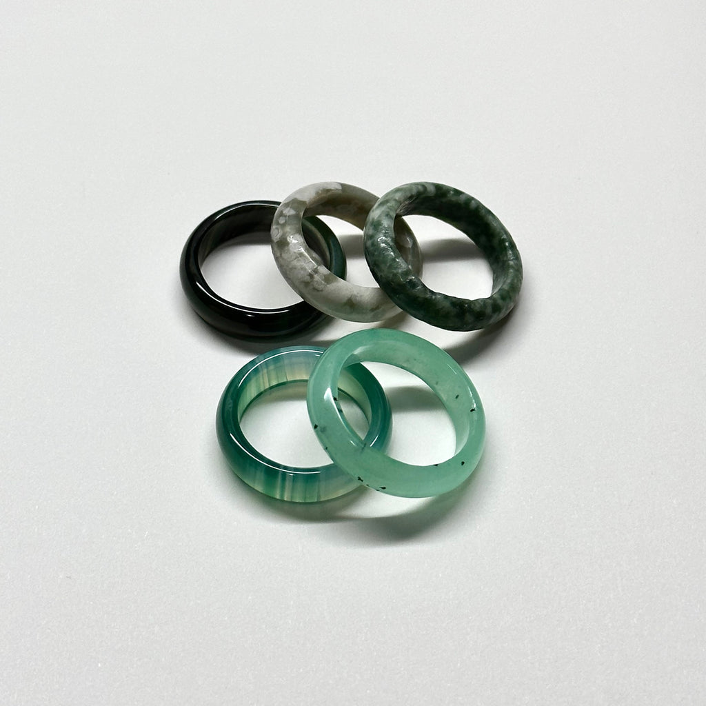 R08 綠瑪瑙介指戒指  Green Agate Ring (可配925銀頸鏈項鏈)