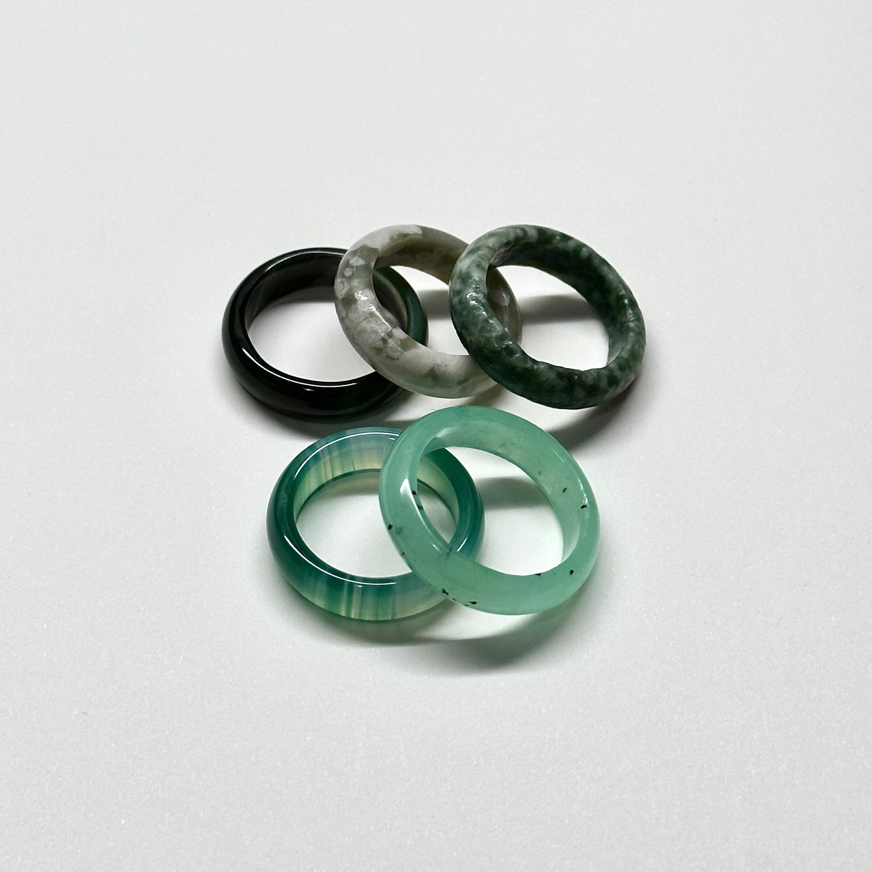 R08 綠瑪瑙介指戒指  Green Agate Ring (可配925銀頸鏈項鏈)