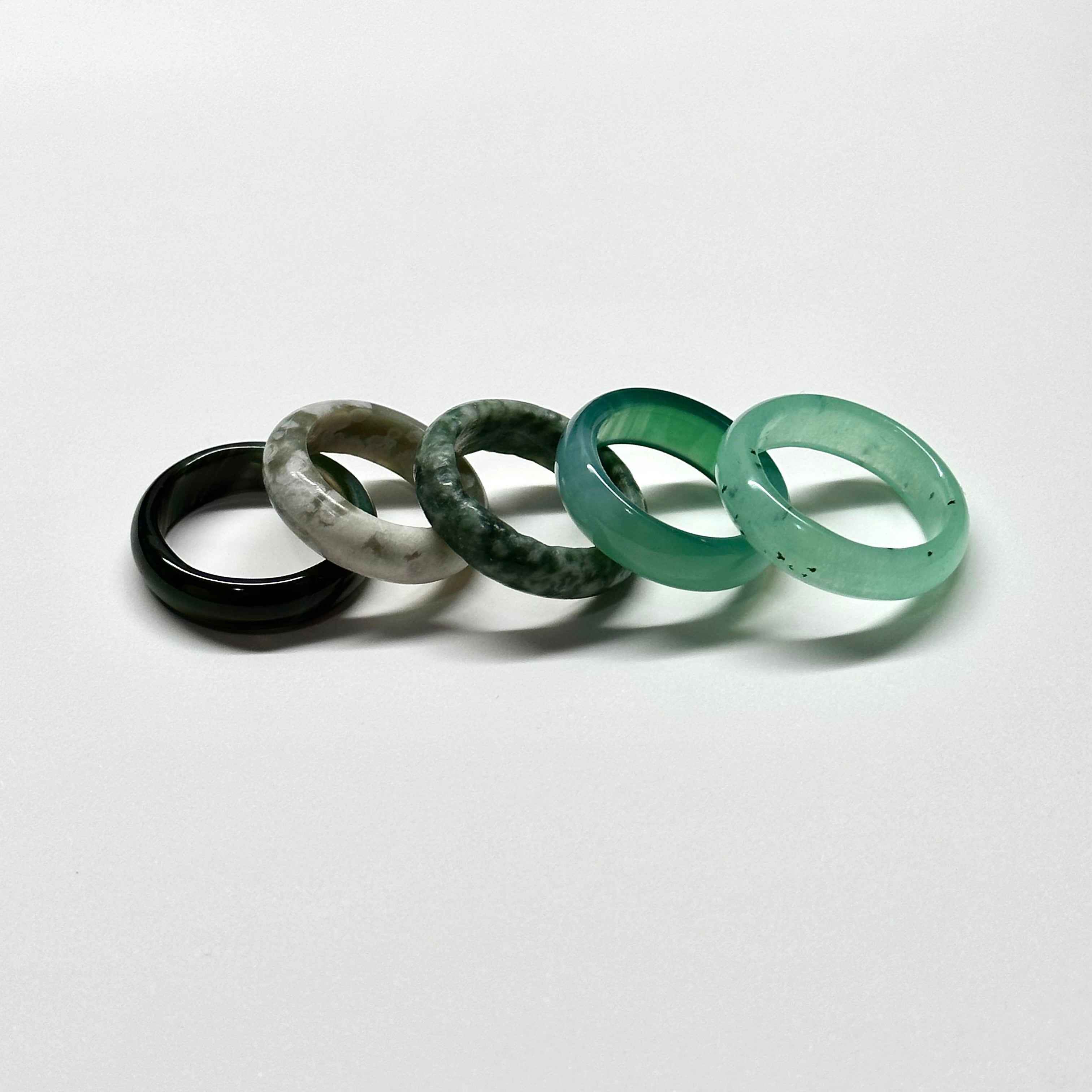 R08 綠瑪瑙介指戒指  Green Agate Ring (可配925銀頸鏈項鏈)