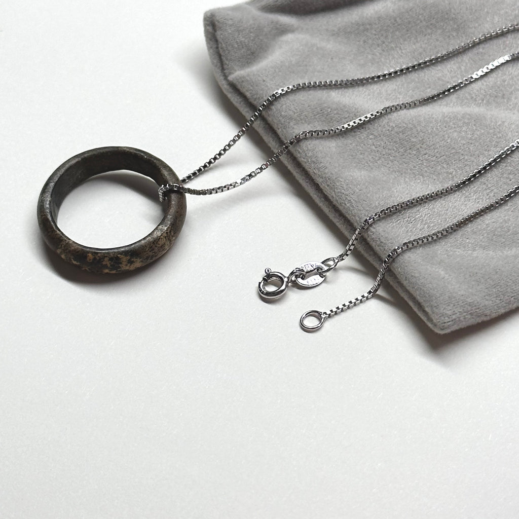 R04 Dark Grey Granite Ring (can be matched with 925 silver necklace)