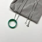R08 綠瑪瑙介指戒指  Green Agate Ring (可配925銀頸鏈項鏈)