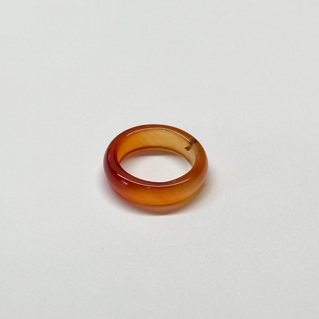 R13 Light Red Agate Ring (can be matched with 925 silver necklace)