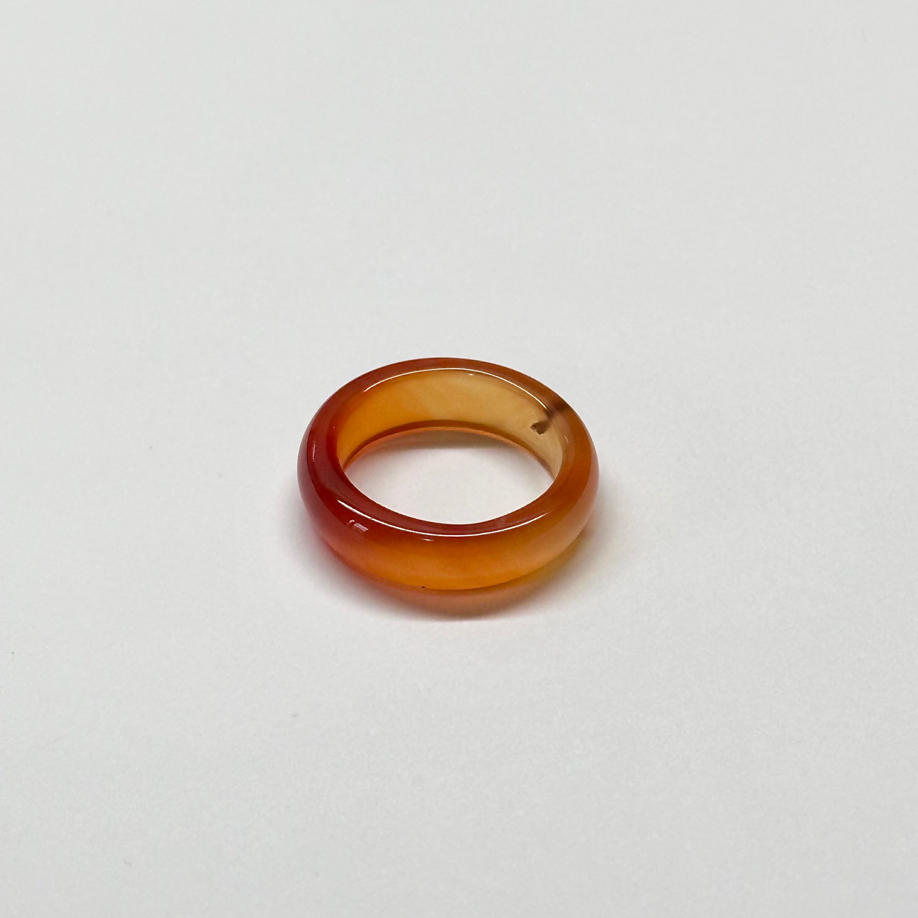 R13 淺紅瑪瑙介指戒指 Light Red Agate Ring (可配925銀頸鏈項鏈)