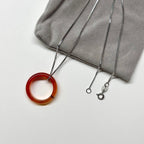 R13 Light Red Agate Ring (can be matched with 925 silver necklace)