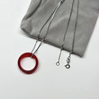 R12 深紅瑪瑙介指戒指 Dark Red Agate Ring (可配925銀頸鏈項鏈)