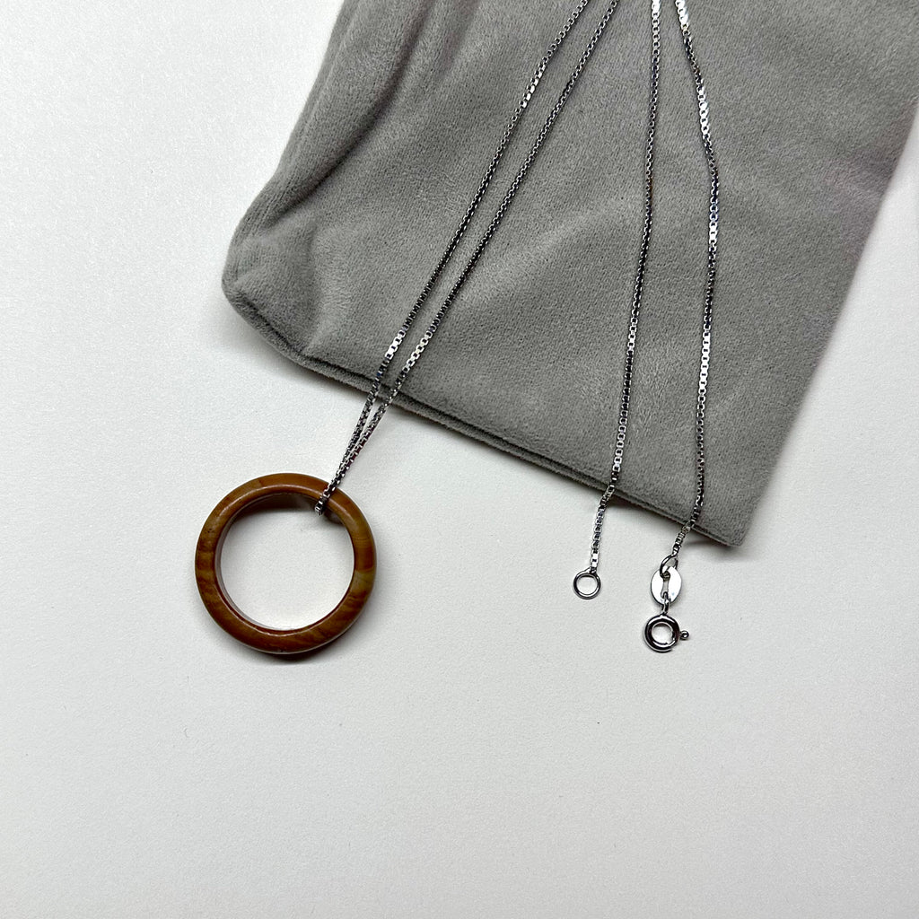 R14 Picture Jasper Ring (can be matched with 925 silver necklace)