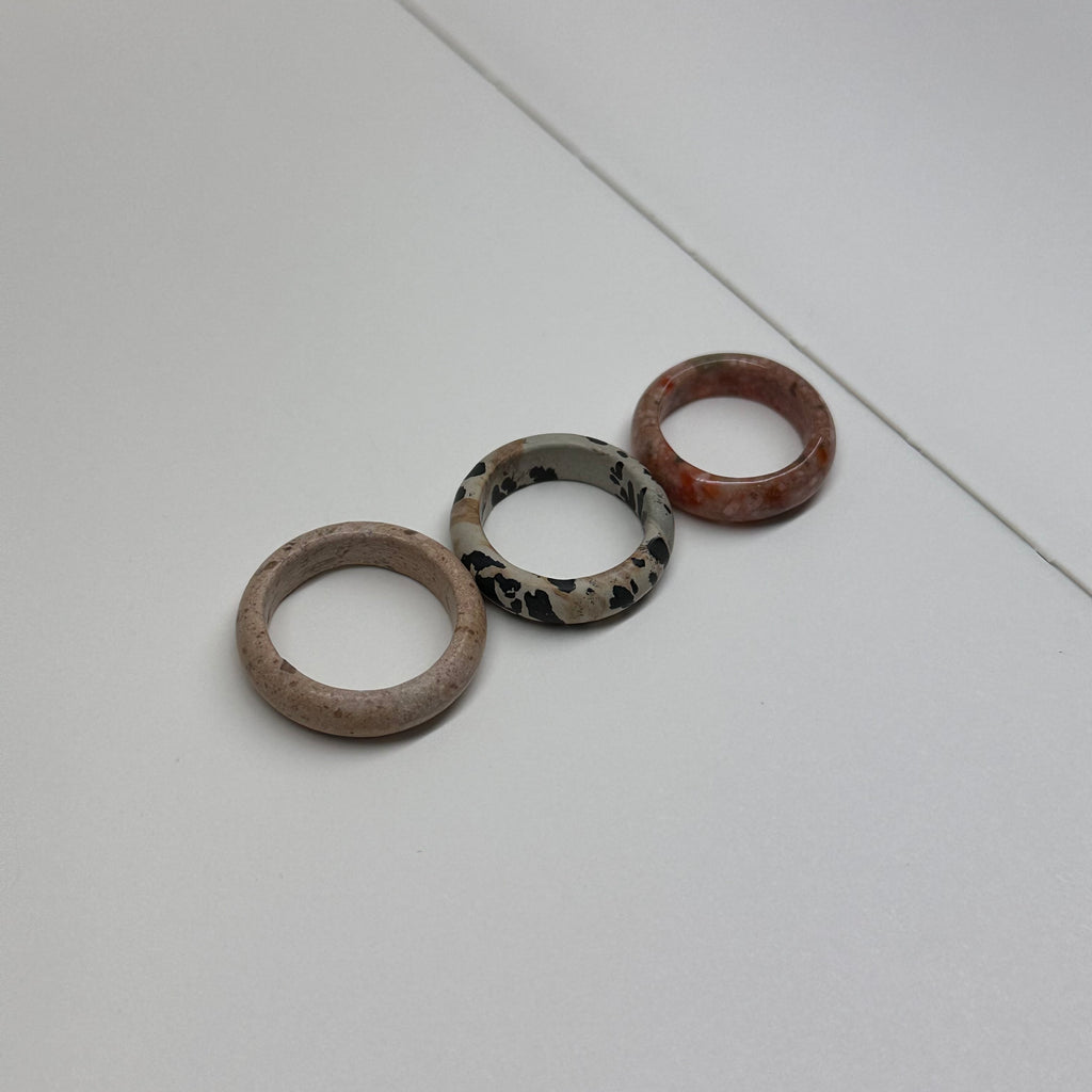 R24 Dalmatian Jasper Ring (can be matched with 925 silver necklace)