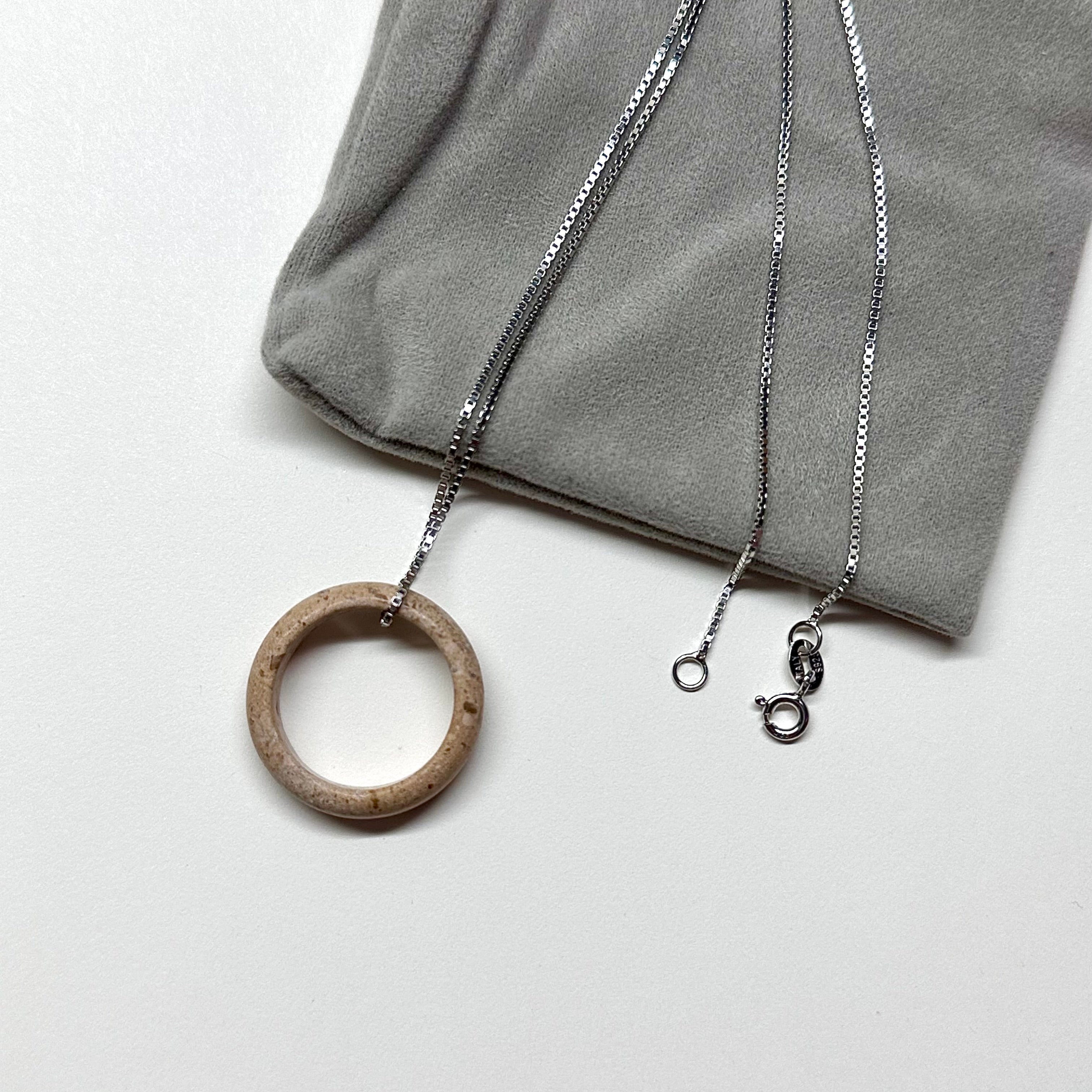 R23 Woody Granite Ring (can be matched with 925 silver necklace)