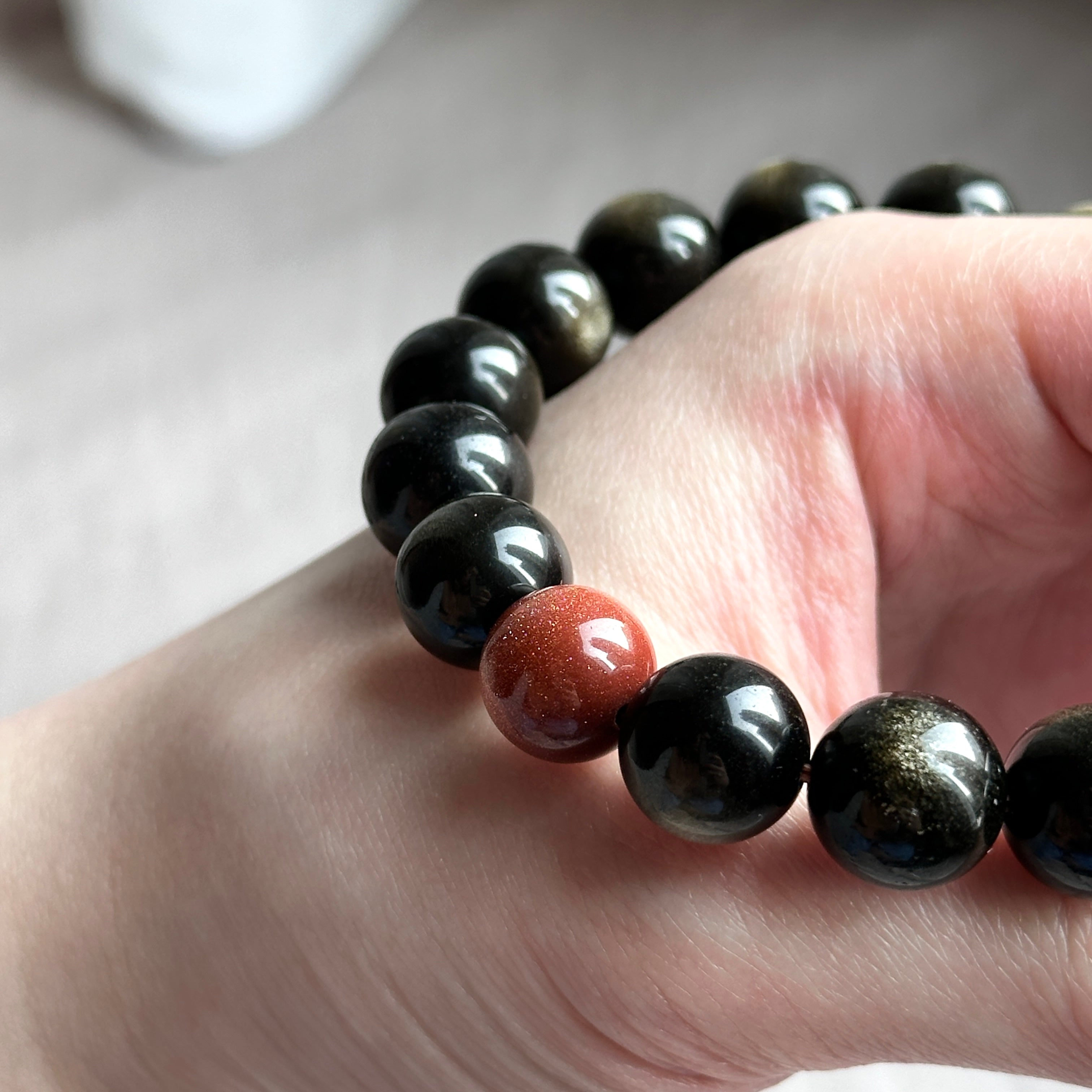 BS95 金曜石金砂石手鏈手串