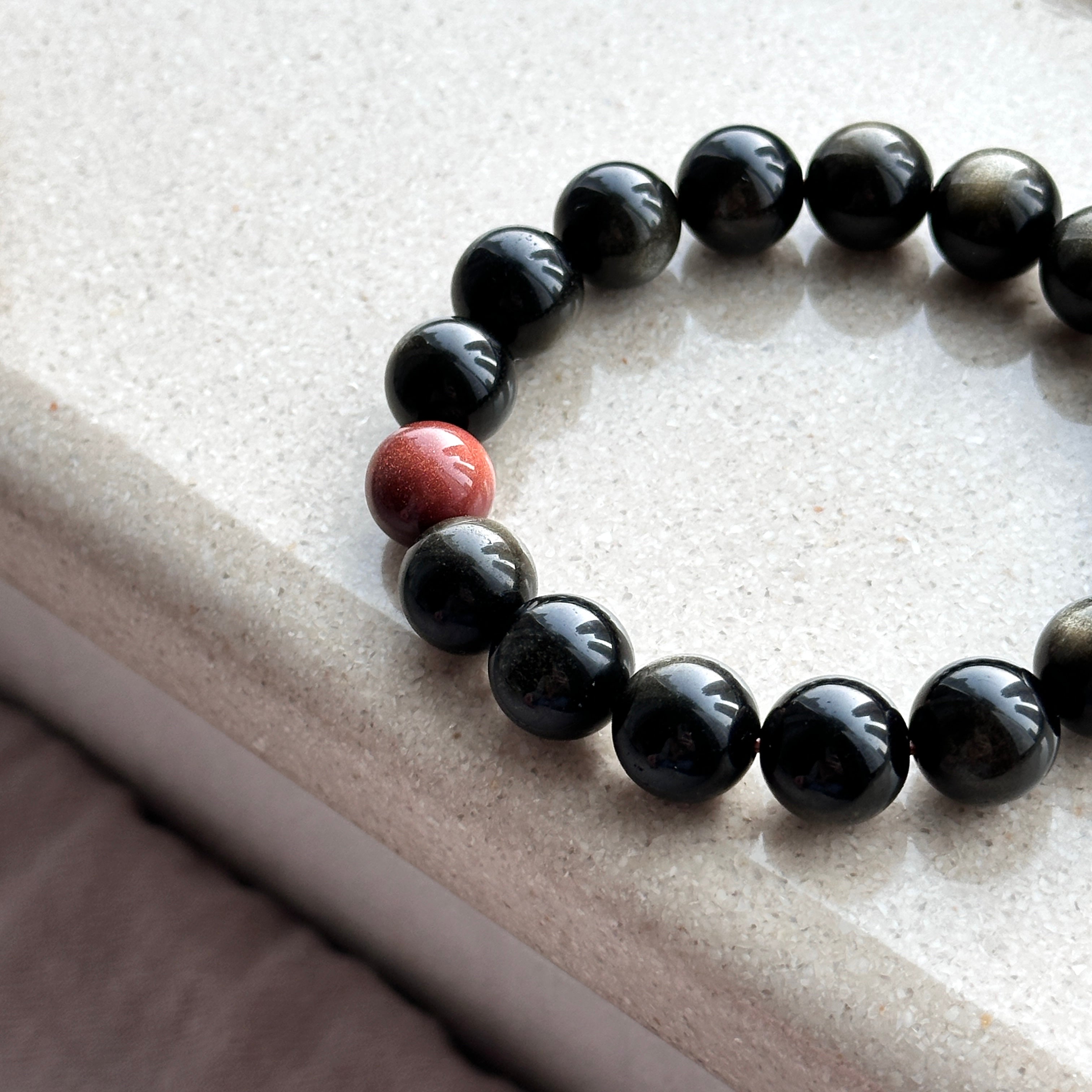 BS95 金曜石金砂石手鏈手串