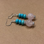E14 Rose Quartz Turquoise Classic Silver Accessories Earring 