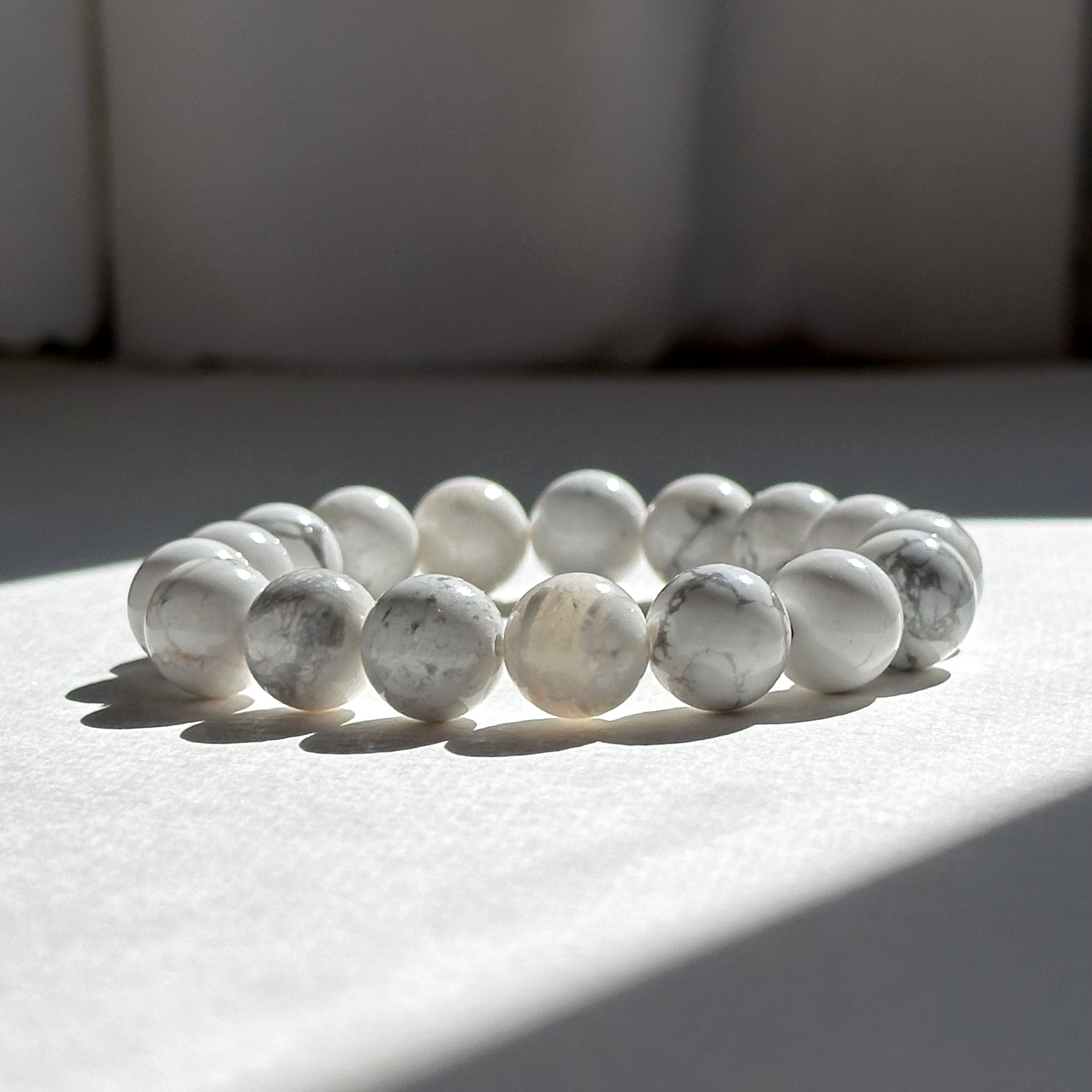 B92【印第安聖石】白松石純珠手鏈手串