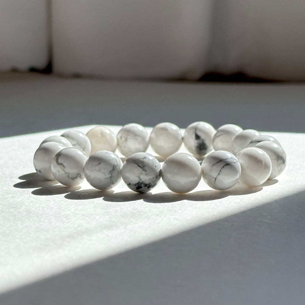 B92【印第安聖石】白松石純珠手鏈手串
